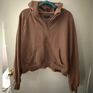 Quince Tan Half-Zip Hoodie